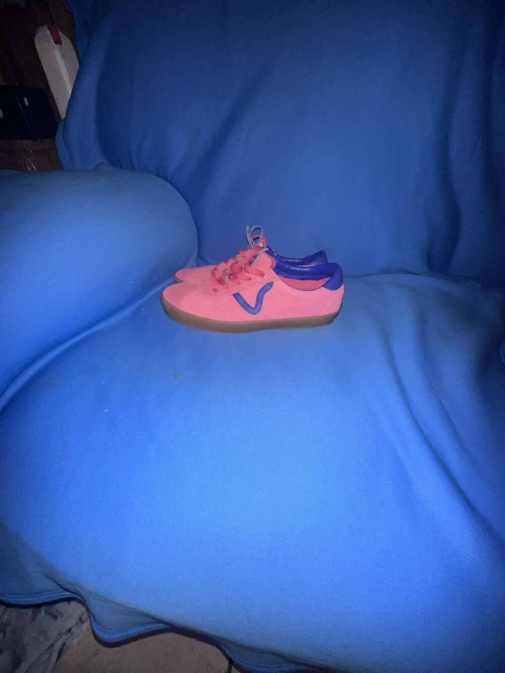 Vans Sport Low Suede PopCush Sneakers in Honeysuckle/Blue new 10.5